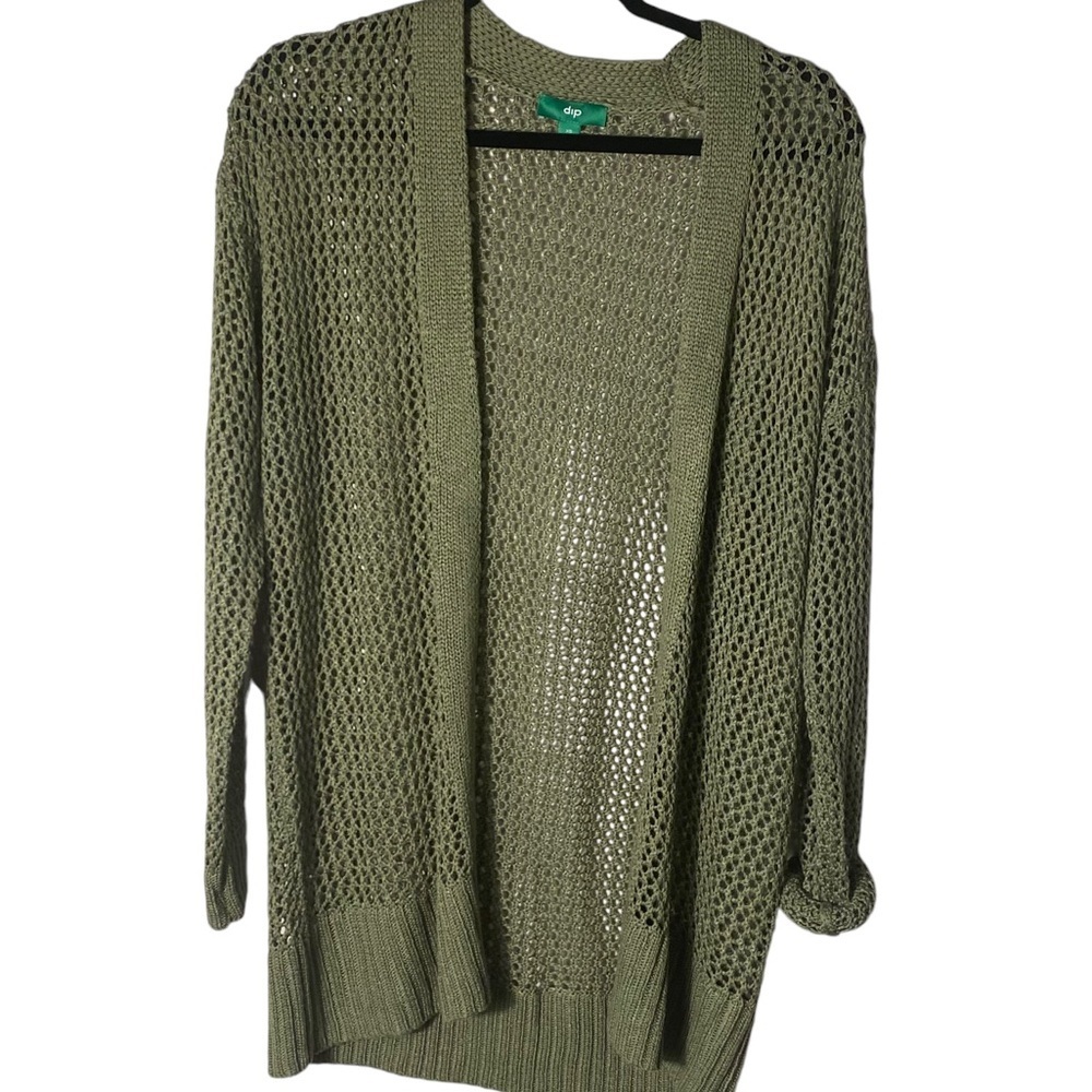 DIP open knit cardigan sweater light green open style XS
